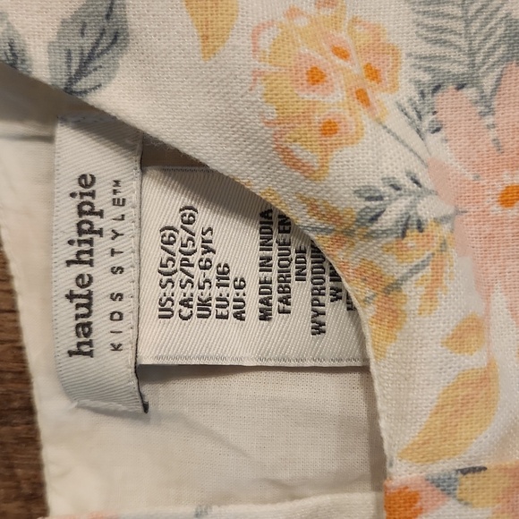 Haute Hippie Floral Shirt. Girls Size 5/6 - Picture 3 of 7